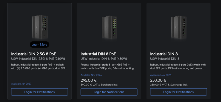 Linha de switches U7 USW.