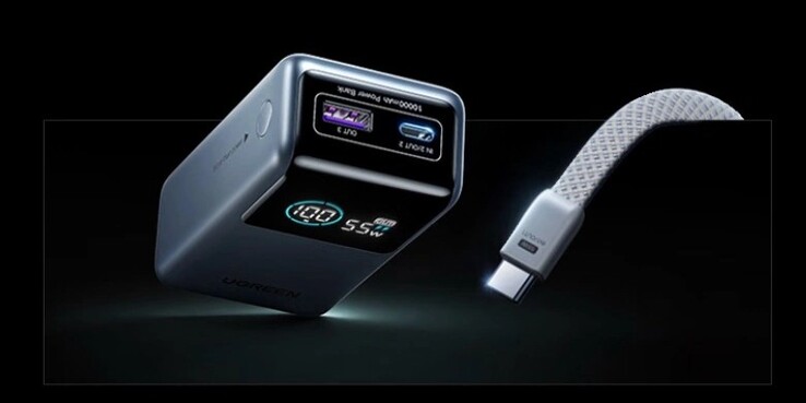 O Ugreen 55W Power Bank com cabo embutido para carregamento rápido. (Fonte da imagem: Ugreen)
