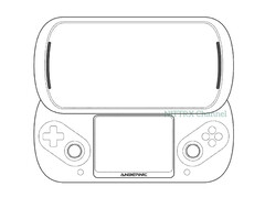 O chamado Anbernic Slide tem um design incomum que se baseia no PSP Go e no Nintendo 3DS. (Fonte da imagem: via Nittrx)