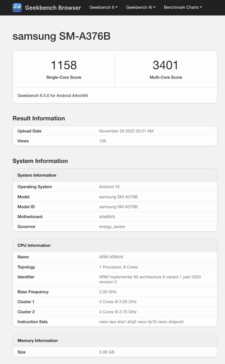 (Fonte da imagem: Geekbench)