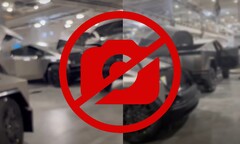 A Tesla divulgou um memorando interno proibindo qualquer fotografia do Cybertruck sob ameaça de ação disciplinar. (Fonte da imagem: randomness2646 no TikTok / Flaticons - editado)
