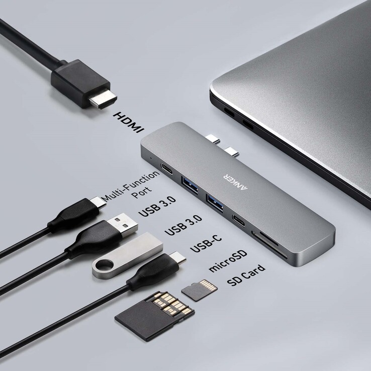 O antigo hub USB-C Anker 547 (7 em 2). (Fonte da imagem: Anker)