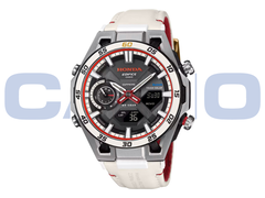 O novo Casio Edifice ECB-2300HR-1A (foto) tem um subdial semelhante a um tacômetro na posição das 9 horas. (Fonte da imagem: Casioblog)