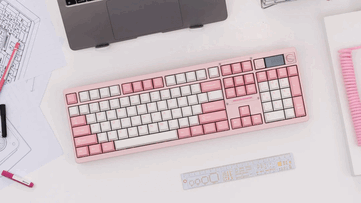 Teclado mecânico sem fio ND104 na cor rosa (Fonte da imagem: Chilkey)