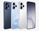 O Oppo Reno 15c está disponível nas cores College Blue, Aurora Blue e Starlight Bow (Fonte da imagem: Oppo)