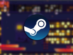 A versão completa do Random Access Mayhem vem com mais de 20 novos níveis. Na foto, uma captura de tela do jogo com o logotipo do Steam na parte superior (Fonte da imagem: Steam - Editado)