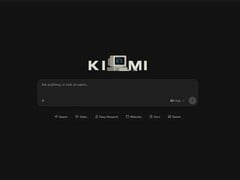 Tela inicial da interface web do Kimi com campo de entrada e logotipo do K3