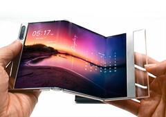 A tecnologia AMOLED flexível tripolar da Samsung Display. (Imagem: Samsung)