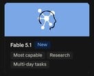 Ficha técnica do Claude Fable 5.1 com um novo emblema