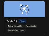 Ficha técnica do Claude Fable 5.1 com um novo emblema