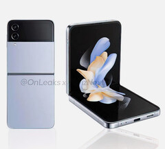 O Galaxy Z Flip4 será lançado em várias cores, não apenas nas quatro mostradas abaixo. (Fonte da imagem: @OnLeaks & GizNext)