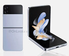 O Galaxy Z Flip4 será lançado em várias cores, não apenas nas quatro mostradas abaixo. (Fonte da imagem: @OnLeaks &amp; GizNext)