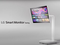 O LG Smart Monitor Swing usa o suporte com rodas do LG StanbyME. (Fonte da imagem: LG)