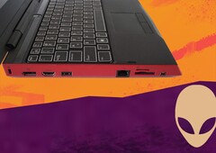 O laptop Alienware obteve uma classificação de 84%. (Fonte da imagem: Notebookcheck/Alienware - editado)