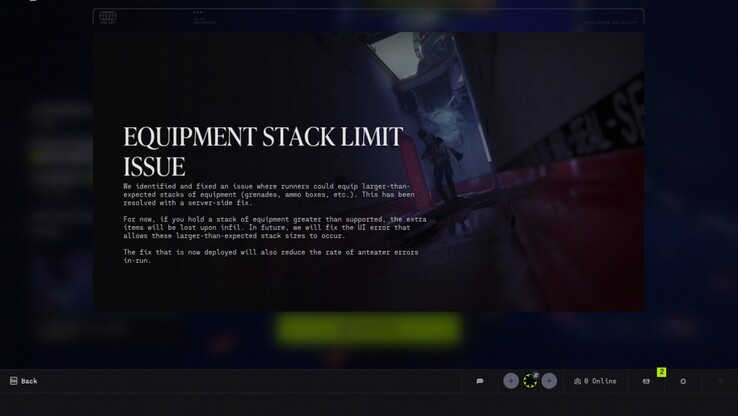 A Bungie diz que uma correção do lado do servidor agora evita pilhas de equipamentos maiores do que o esperado em Marathon, com itens extras não suportados perdidos na infiltração e uma redução nos erros de anteparo durante as corridas.