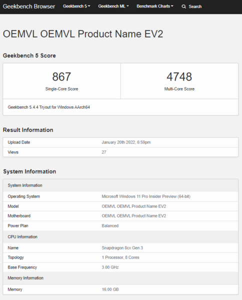 (Fonte de imagem: Geekbench)