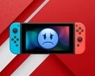 Console original do Switch mostrado com cara de tristeza