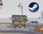 A Tiny Bookshop está situada em um mapa desenhado à mão, e cada local tem sua própria clientela. Na foto, uma captura de tela do jogo com o logotipo do Steam sobreposto (Fonte da imagem: Steam - Editado)