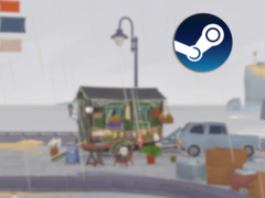 A Tiny Bookshop está situada em um mapa desenhado à mão, e cada local tem sua própria clientela. Na foto, uma captura de tela do jogo com o logotipo do Steam sobreposto (Fonte da imagem: Steam - Editado)