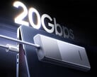 A versão de 10Gbps da caixa para SSD custa $29,99. Na imagem: uma foto promocional que destaca a taxa de transferência de 20Gbps do outro modelo.