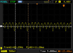 PWM cintilando a uma constante de 90 Hz a 44% de brilho e acima.
