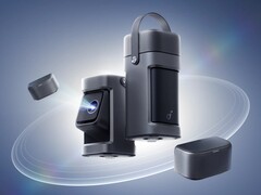 O novo projetor portátil Anker Nebula P1 vem com dois alto-falantes destacáveis de 10W. (Fonte da imagem: Anker)