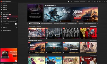 A loja de jogos dentro do centro de controle