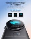 Uma imagem de marketing que vazou do Adaptador de Viagem Anker Nano (4 em 1, 100 W, Smart Display)