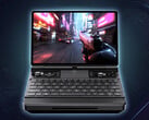 A GPD apresenta excelentes resultados nos benchmarks de jogos do Win Max 3. Na foto: vista frontal do console portátil para jogos.