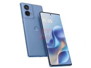 Imagem não oficial de uma das variantes azuis do Moto G96. (Fonte da imagem: Android Headlines)