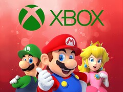 Mario e outros personagens da Nintendo abaixo do logotipo do Xbox (Fonte da imagem: Nintendo of America, Xbox gaming com edições)