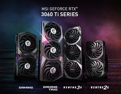 Estes cartões RTX 3060 Ti da MSI poderão em breve ser unidos a SKUs com a marca MINER. (Fonte da imagem: MSI)