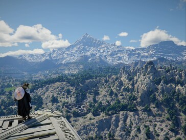 Vasta paisagem antes da atualização da Qualidade do Cenário Distante