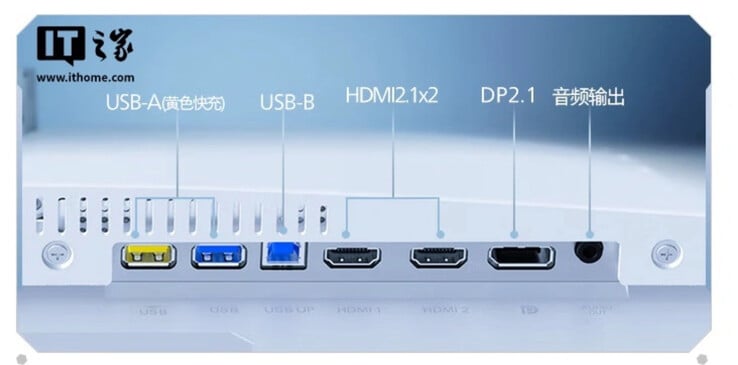 O Philips Evnia 27M2N8500X tem menos portas do que seu equivalente da Gigabyte. (Fonte da imagem: Philips via ITHome)
