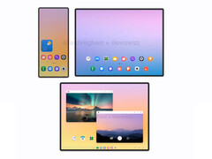 O Galaxy Z TriFold se dobrará de forma diferente dos Huawei Mate XTs existentes. (Fonte da imagem: via @TechHighest)