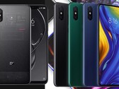 A Xiaomi Mi 8 Explorer Edition (L) e Mi Mix 3 (R) foram lançadas em 2018. (Fonte da imagem: Xiaomi/Paranoid Android - editado)