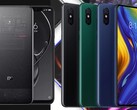 A Xiaomi Mi 8 Explorer Edition (L) e Mi Mix 3 (R) foram lançadas em 2018. (Fonte da imagem: Xiaomi/Paranoid Android - editado)