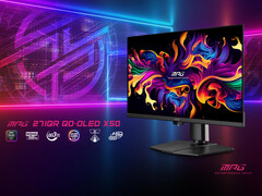 O MPG 271QR QD-OLED X50 é um dos vários monitores para jogos de 500 Hz. (Fonte da imagem: MSI)