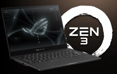 O fator Zen 3 ajuda a tornar o Asus ROG Flow X13 um poderoso laptop conversível. (Fonte da imagem: Asus/AMD - editado)