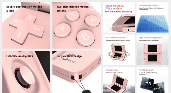 O Anbernic RG DS Plus possui uma caneta stylus integrada.