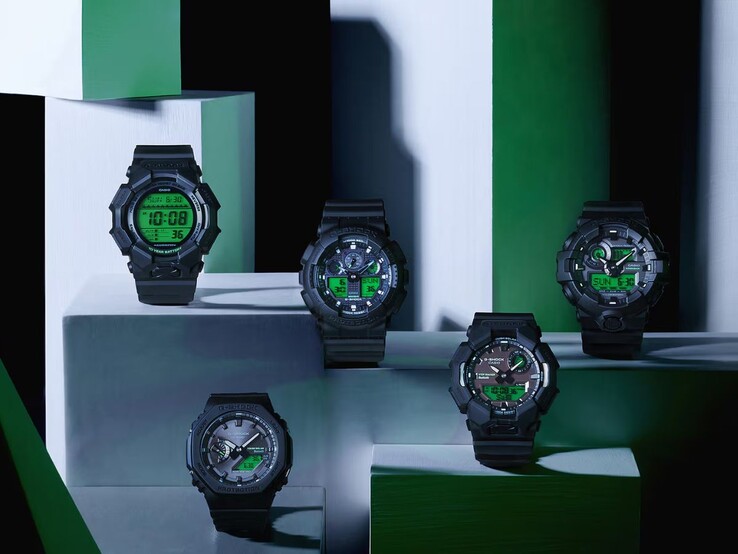 Os relógios Casio G-Shock Black e Electro Green