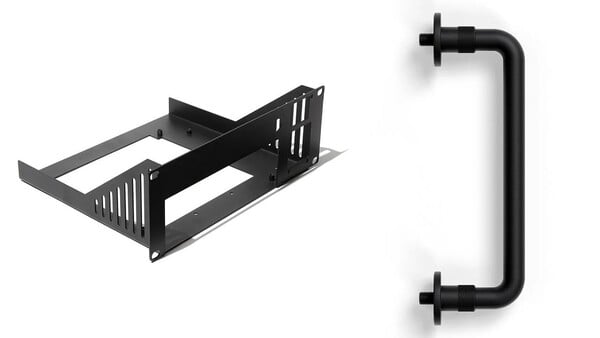 Framework DeskPi RackMate 10 polegadas 2U Mini-ITX Shelf e Framework Desktop Handle. (Fonte da imagem: Framework)