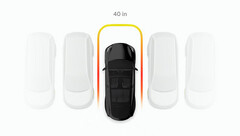 Visualização da atualização do Tesla Vision-only Park Assist (imagem: Green/Twitter)