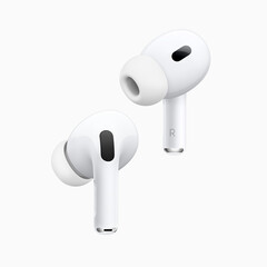 Os Apple AirPods Pro (2ª geração) apresentam o chip H2, ANC aprimorado, qualidade de som e melhor duração da bateria em comparação com os AirPods Pro de 1ª geração. (Fonte: Apple)