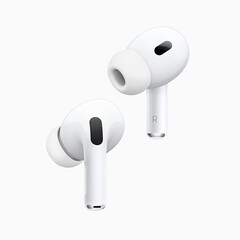 Os Apple AirPods Pro (2ª geração) apresentam o chip H2, ANC aprimorado, qualidade de som e melhor duração da bateria em comparação com os AirPods Pro de 1ª geração. (Fonte: Apple)