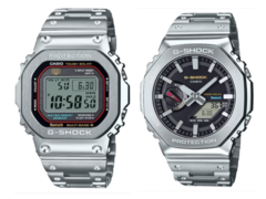 À esquerda, temos o Casio G-Shock GMW-B5000D-1CJF e, à direita, temos o Casio G-Shock GM-B2100SD-1CJF. (Fonte da imagem: Great G-Shock World)