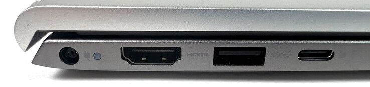 Esquerda: 1x conector de alimentação, 1x HDMI 1.4, 1x USB 3.1 Tipo A (Gen 1), 1x USB 3.1 Tipo C (Gen 1)