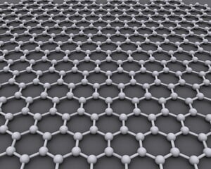 Uma estrutura atômica bidimensional do grafeno. (Fonte da imagem: AlexanderAIUS | Wikimedia)