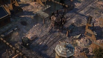 Uma imagem mostrando um mecha em Iron Harvest.