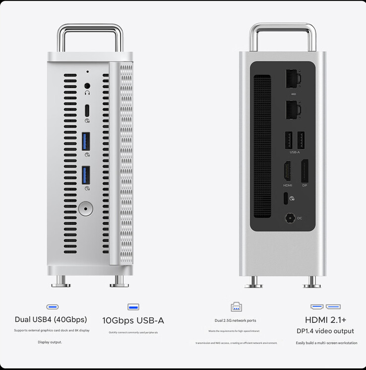 Portas do mini PC (Fonte da imagem: Orico - tradução automática)